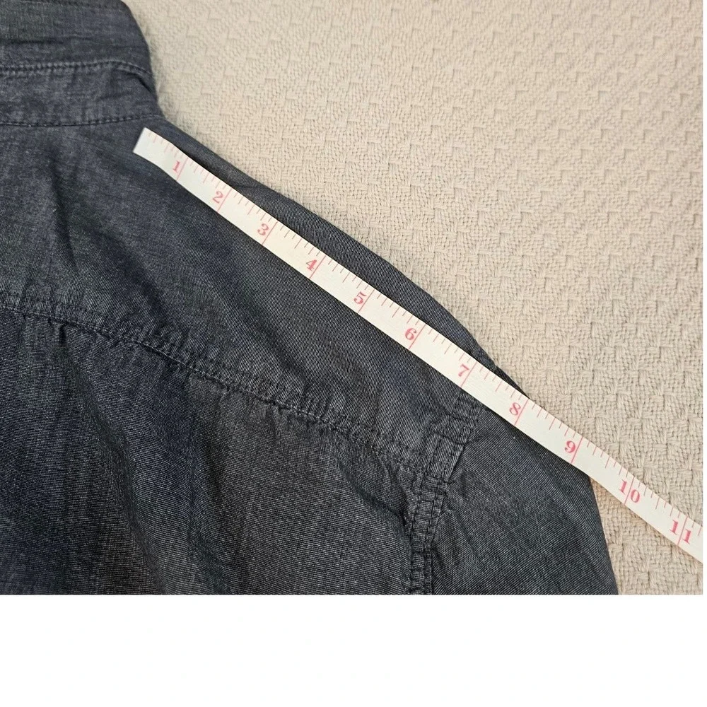 American Rag Mens XXL Gray Cotton Chambray Roll Tab Utility Button Down Shirt